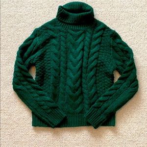 NWT green cable knit sweater